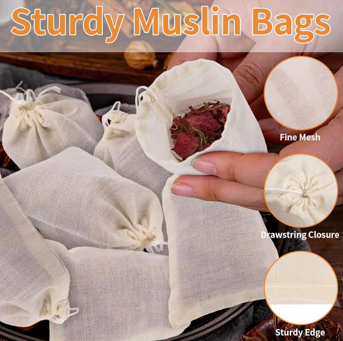 Muslin Bag for Bath Foot Soak – Love Suga™️