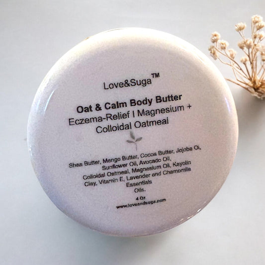 Eczema-Relief Body Butter with Magnesium + Colloidal Oatmeal
Whipped calm for dry, itchy, and sensitive skin.